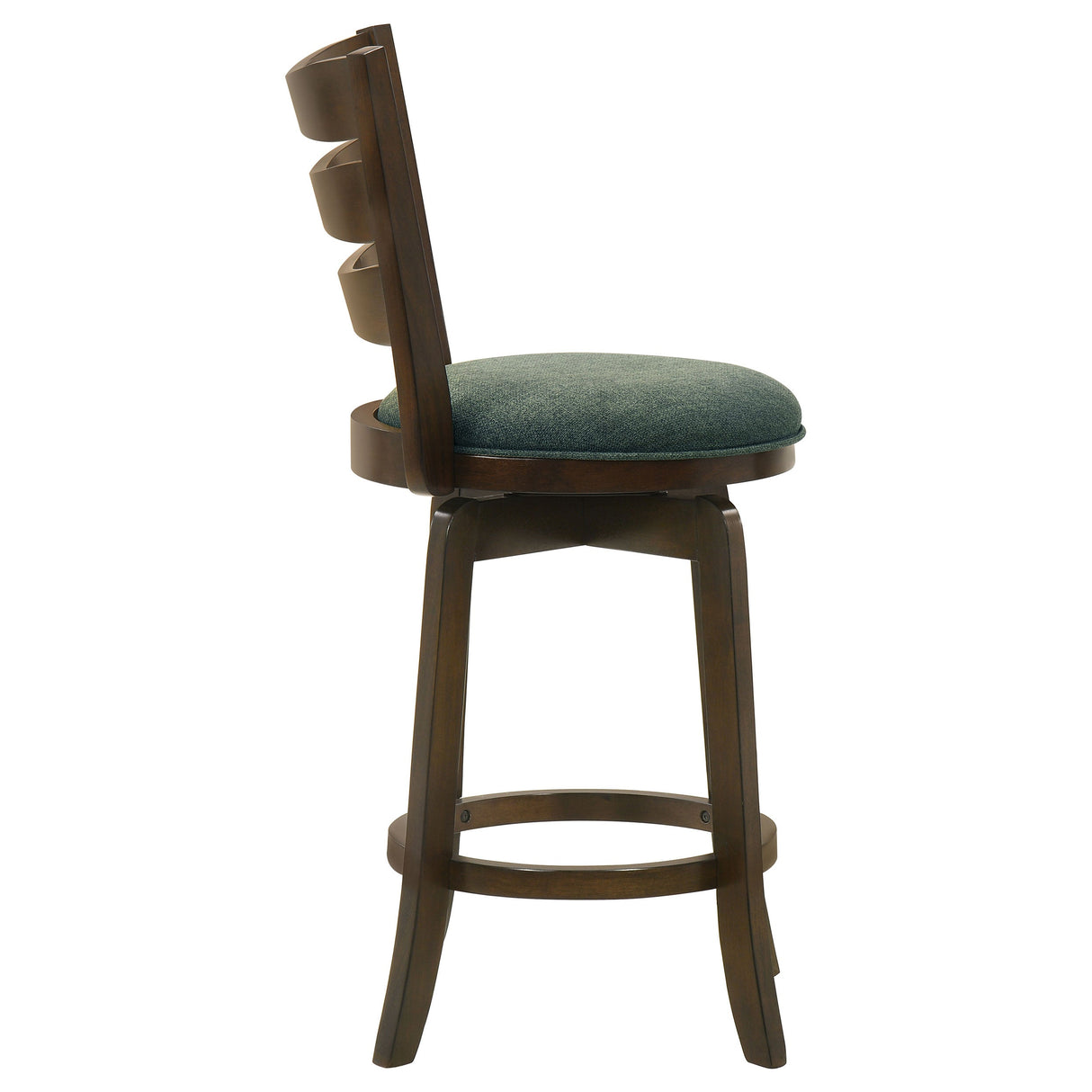 Murphy Ladder Back Counter Height Swivel Bar Stool Dark Cherry and Hunter Green