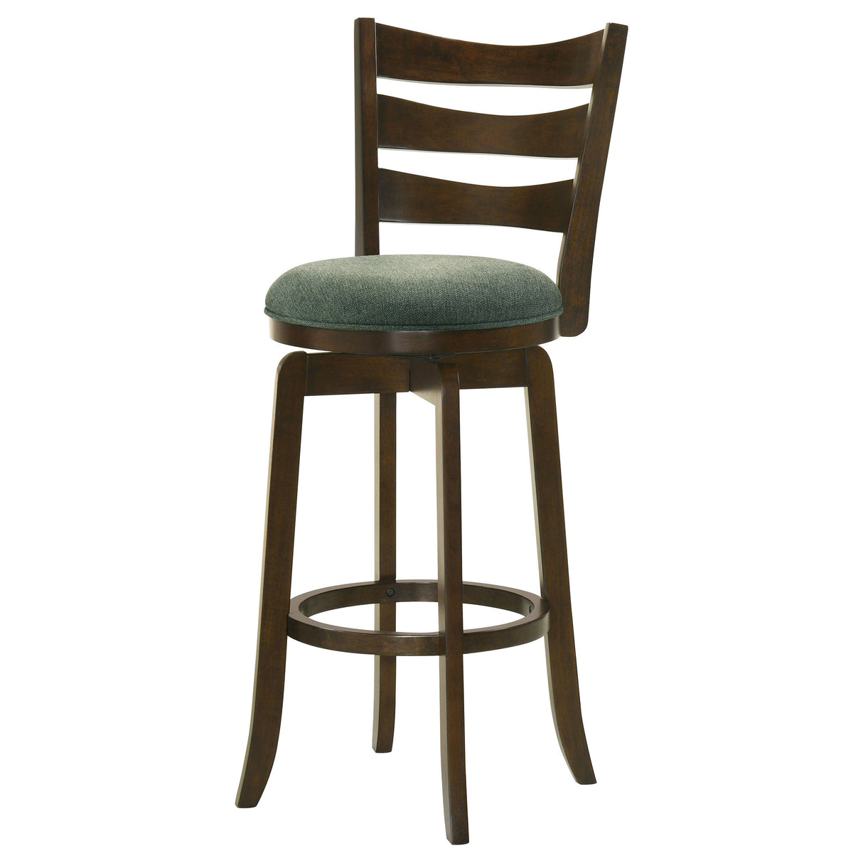 Murphy Ladder Back Counter Height Swivel Bar Stool Dark Cherry and Hunter Green