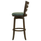 Murphy Ladder Back Counter Height Swivel Bar Stool Dark Cherry and Hunter Green