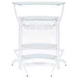 Dallas 2-shelf Curved Home Bar White and Frosted Glass (Set of 3)