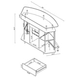 Gideon Crescent Shaped Glass Top Bar Unit with Drawer