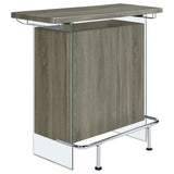 Acosta Rectangular Bar Unit with Footrest and Glass Side Panels