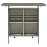 Acosta Rectangular Bar Unit with Footrest and Glass Side Panels