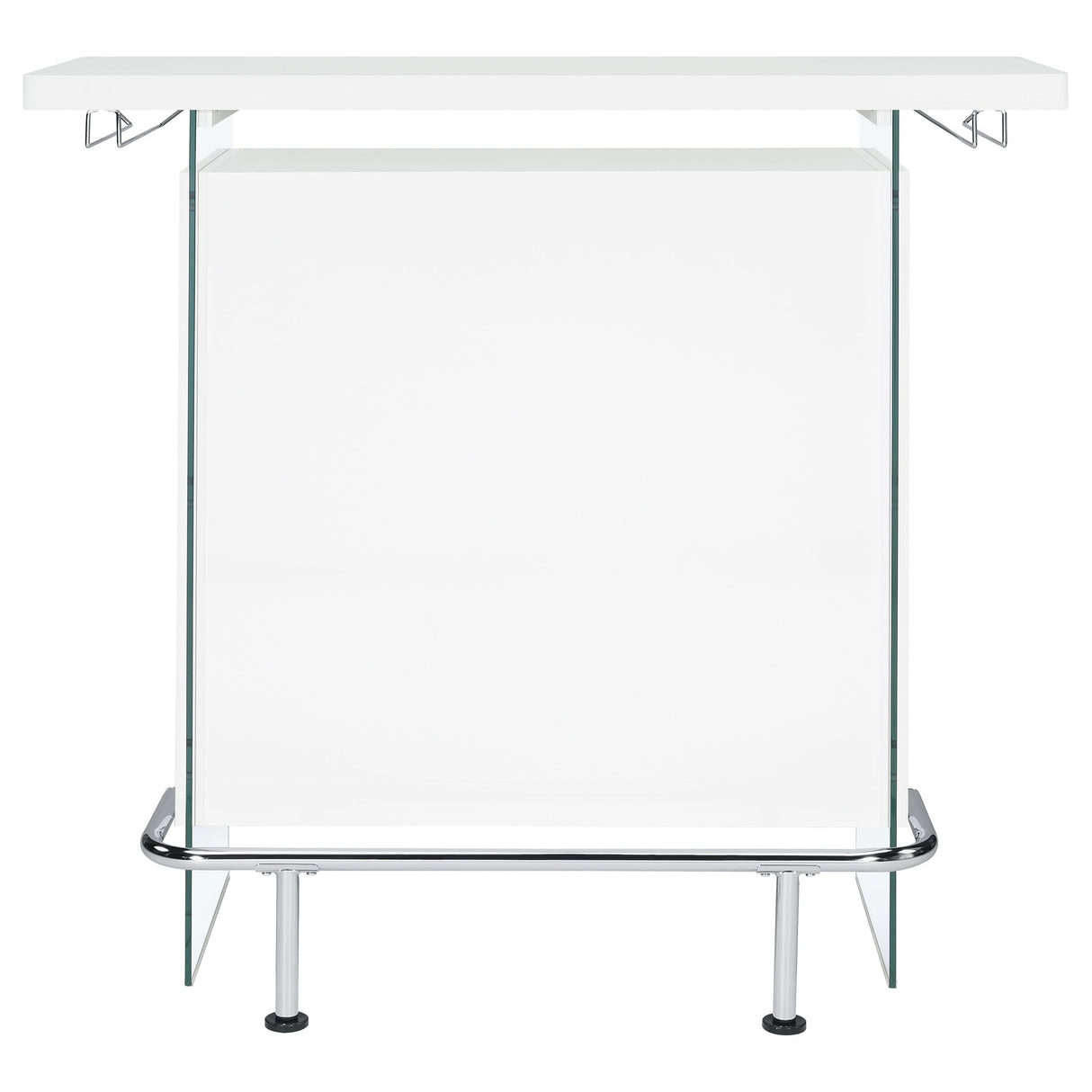 Acosta Rectangular Bar Unit with Footrest and Glass Side Panels