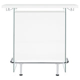 Acosta Rectangular Bar Unit with Footrest and Glass Side Panels