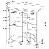 Arlington Bar Cabinet with Sliding Door Rustic Oak