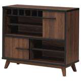 Ezekiel Wine Cabinet with 2 Sliding Doors Walnut and Black