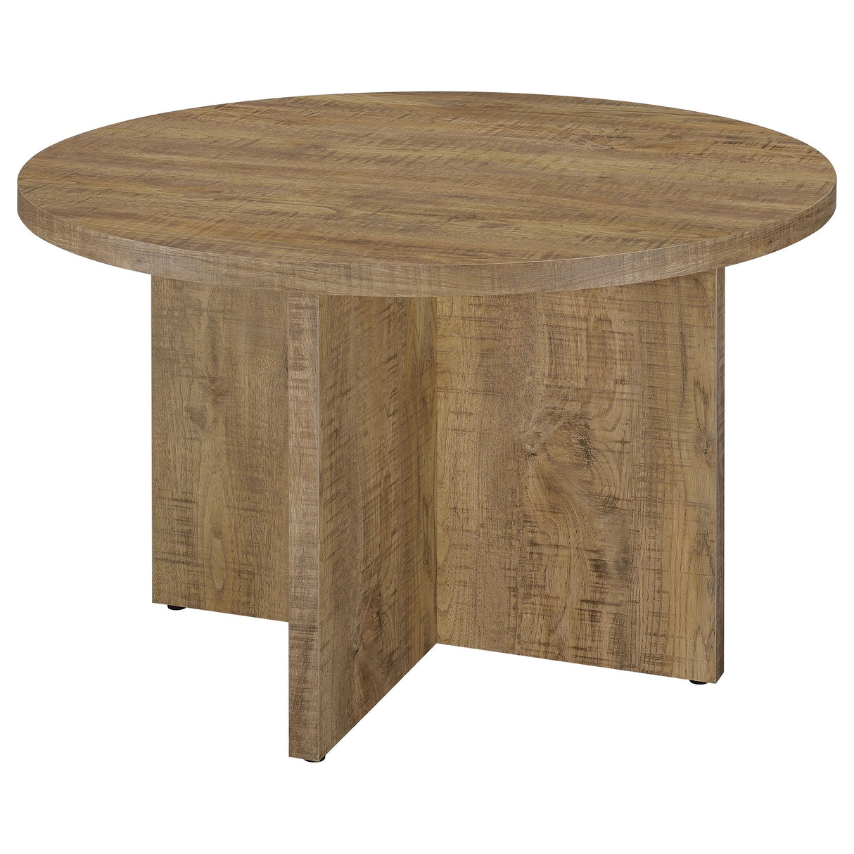 Jamestown Round Engineered Wood Dining Table with Decorative Laminate Mango Brown