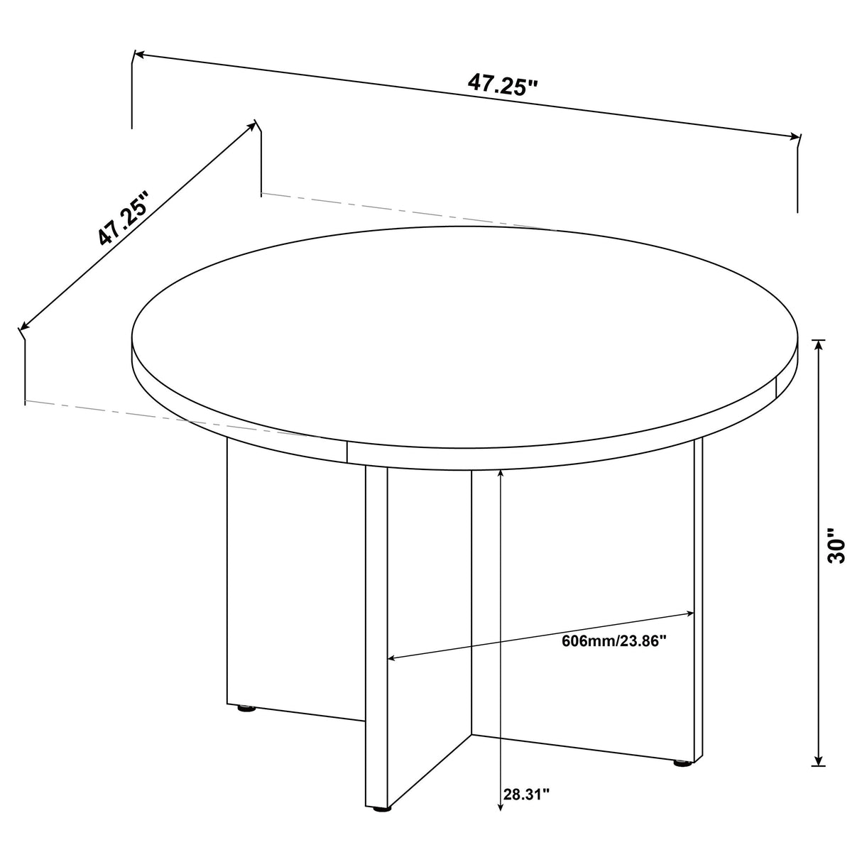 Jamestown Round Engineered Wood Dining Table with Decorative Laminate Mango Brown