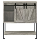 Claremont Sliding Door Bar Cabinet with Lower Shelf Grey Driftwood