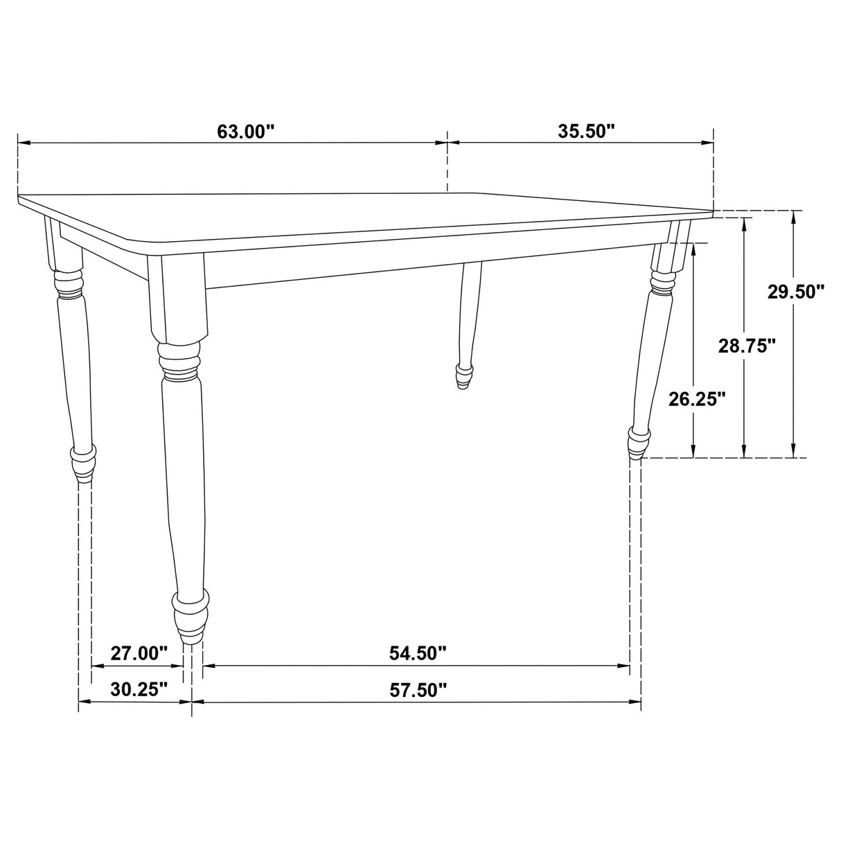 Hollyoak  Rectangular Dining Set Walnut and Black