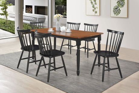 Hollyoak  Rectangular Dining Set Walnut and Black