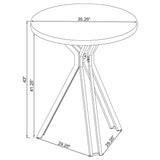 Edgerton Round Wood Top Bar Table Dark Oak and Chrome