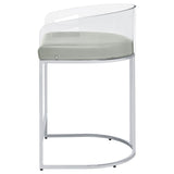 Thermosolis Acrylic Back Counter Height Stools Grey and Chrome (Set of 2)