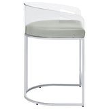 Thermosolis Acrylic Back Counter Height Stools Grey and Chrome (Set of 2)