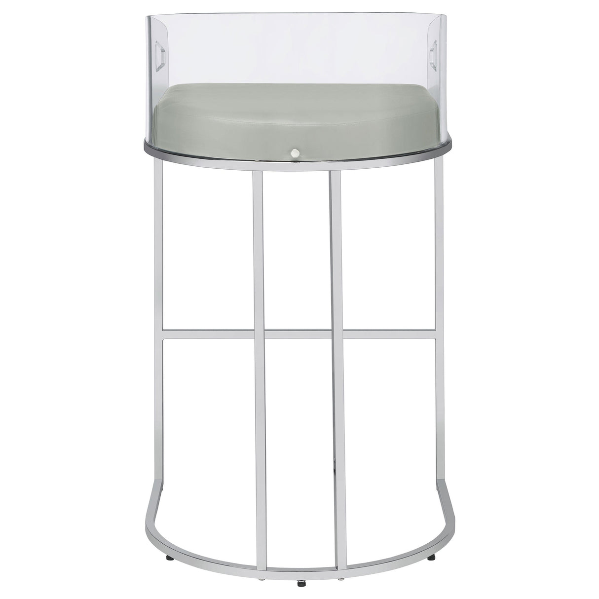 Thermosolis Acrylic Back Bar Stools Grey and Chrome (Set of 2)