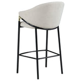 Chadwick Sloped Arm Bar Stools Beige and Glossy Black (Set of 2)