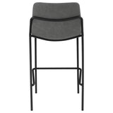 Earnest Solid Back Upholstered Bar Stools Grey and Black (Set of 2)