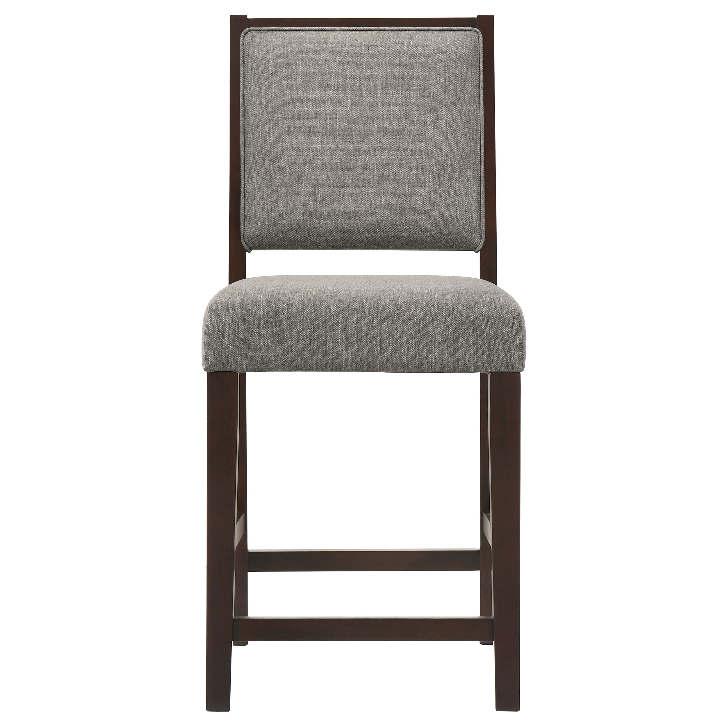 Bedford Upholstered Open Back Bar Stools with Footrest (Set of 2) Grey and Espresso