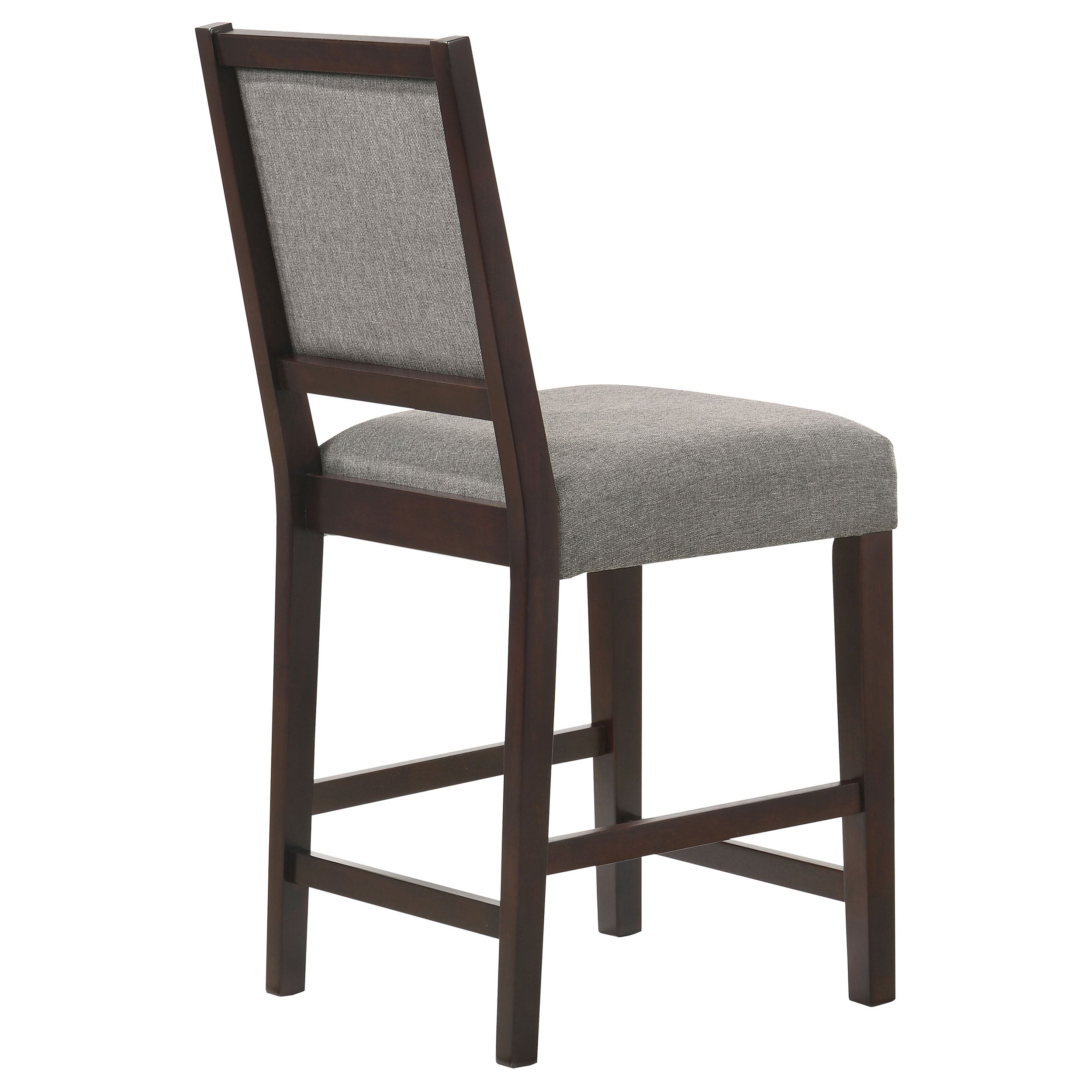 Bedford Upholstered Open Back Bar Stools with Footrest (Set of 2) Grey and Espresso