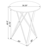 Edgerton Round Wood Top Bar Table Dark Oak and Chrome