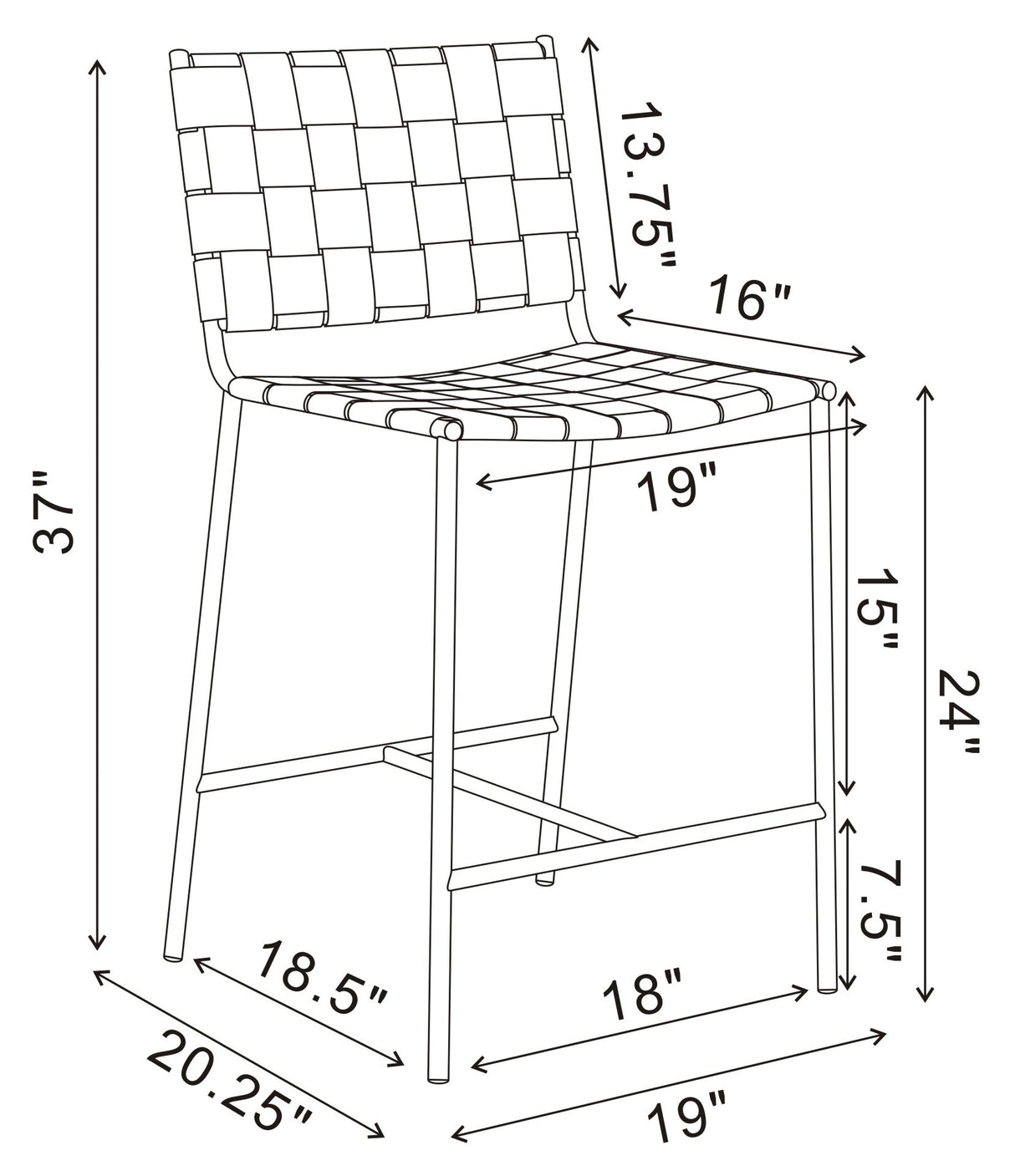 Adelaide Upholstered Counter Height Stool with Open Back Brown and Chrome