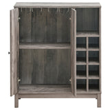 Cheyenne 2-door Wine Cabinet with Stemware Rack Weathered Acacia