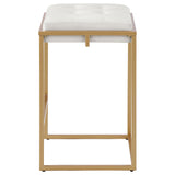 Nadia Square Padded Seat Bar Stool (Set of 2) Beige and Gold