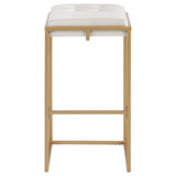 Nadia Square Padded Seat Bar Stool (Set of 2) Beige and Gold