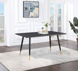 Zetta Rectangular Dining Table Black and Gold