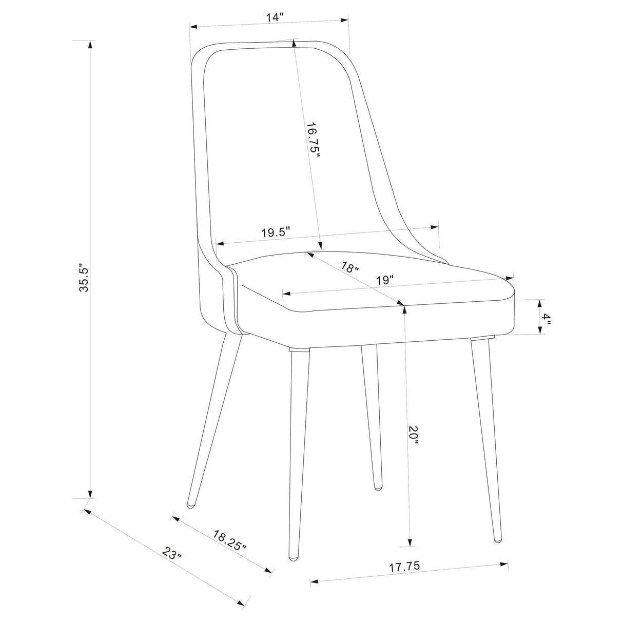 Alan Upholstered Dining Chairs Grey (Set of 2)