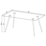 Gilman Rectangle Glass Top Dining Table