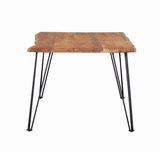 Sherman Rectangular Dining Table Natural Acacia and Matte Black