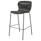 Mckinley Upholstered Bar Stools with Footrest (Set of 2) Brown and Sandy Black