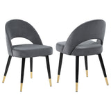 Lindsey Arched Back Upholstered Side Chairs Black (Set of 2)