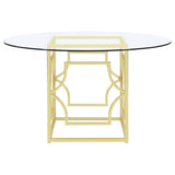 Starlight Round Glass Top Dining Table Clear and Brass