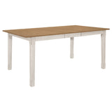 Kirby Rectangular Dining Table with Butterfly Leaf Natural and Rustic Off White