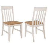 Kirby Slat Back Side Chair (Set of 2) Natural and Rustic Off White