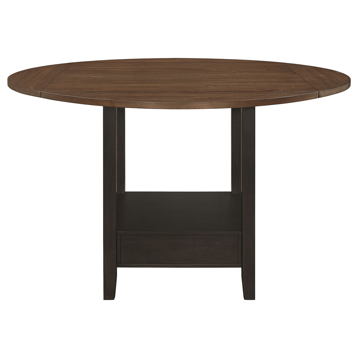 Sanford Round Counter Height Table with Drop Leaf Cinnamon and Espresso