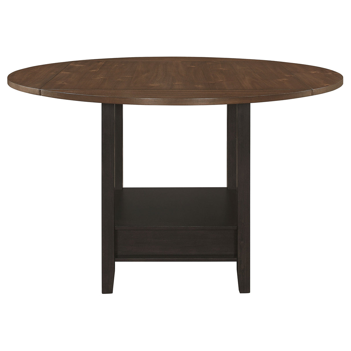 Sanford Round Counter Height Table with Drop Leaf Cinnamon and Espresso