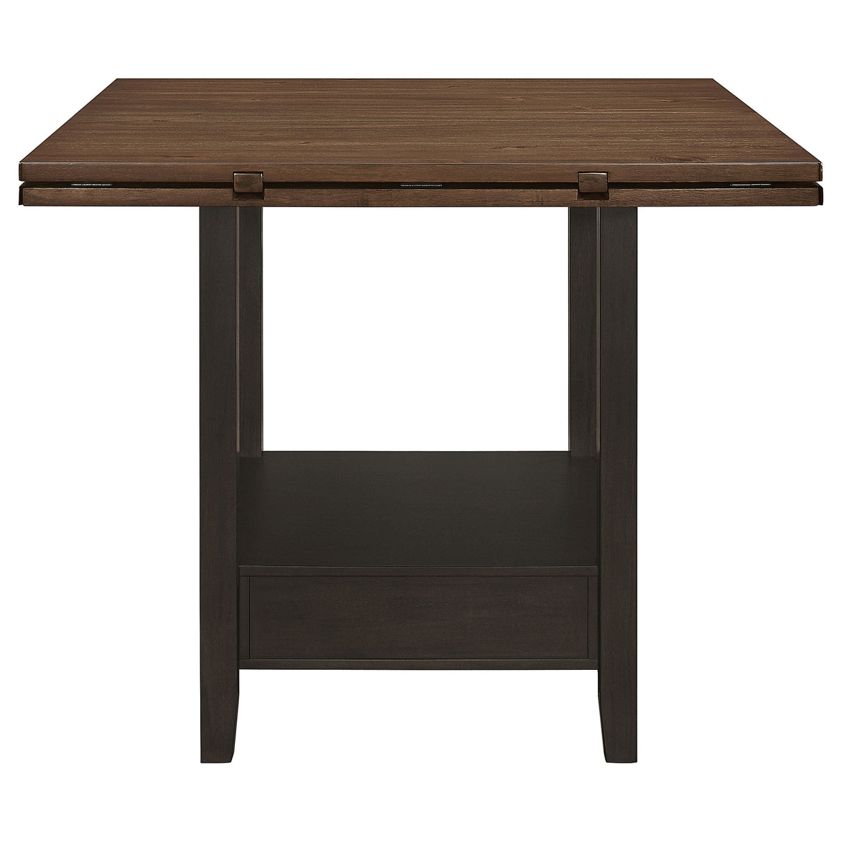 Sanford Round Counter Height Table with Drop Leaf Cinnamon and Espresso