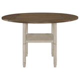 Sarasota Counter Height Table with Shelf Storage Nutmeg and Rustic Cream