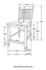 Sarasota Slat Back Counter Height Chairs Grey and Rustic Cream (Set of 2)