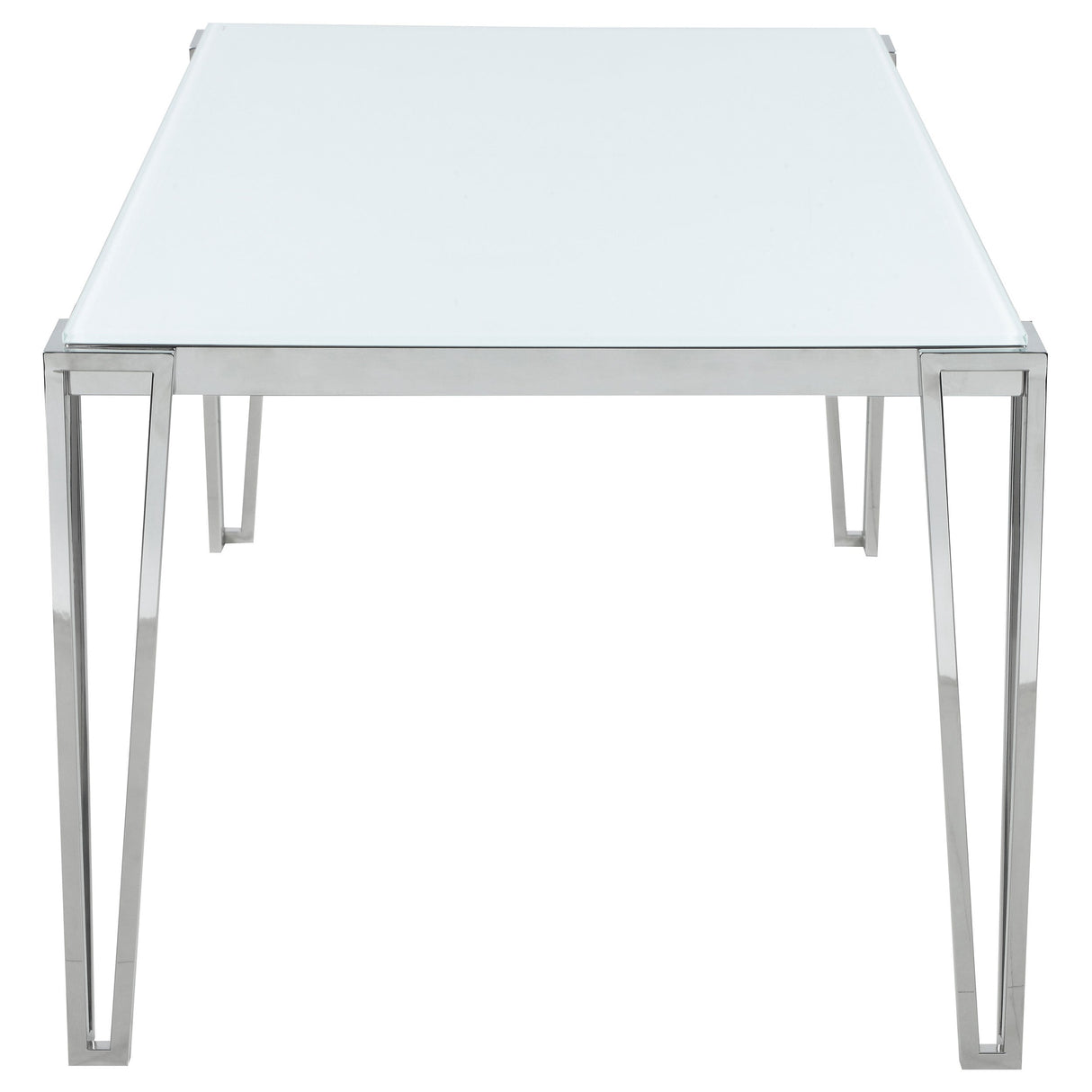 Pauline Rectangular Dining Table with Metal Leg White and Chrome