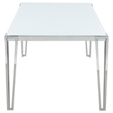 Pauline Rectangular Dining Table with Metal Leg White and Chrome