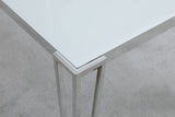 Pauline Rectangular Dining Table with Metal Leg White and Chrome