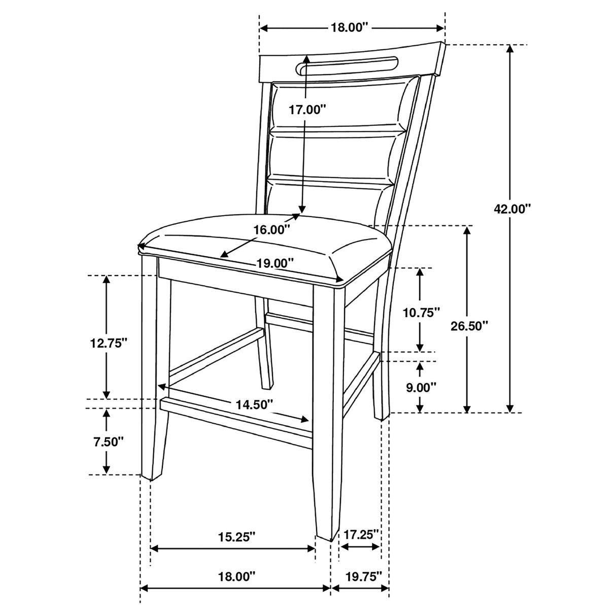 Prentiss Upholstered Counter Height Chair (Set of 2) Black and Cappuccino