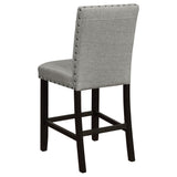 Kentfield Solid Back Upholstered Counter Height Stools Grey and Antique Noir (Set of 2)