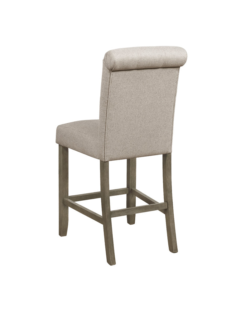 Balboa Tufted Back Bar Stools Beige and Rustic Brown (Set of 2)