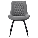 Diggs Upholstered Tufted Swivel Dining Chairs Grey and Gunmetal (Set of 2)